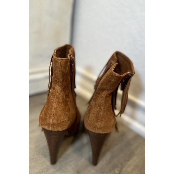 Steve‎ Madden Myrakle Suede Fringe Ankle Bootie 8.5 Brown Tan Chesnut Sue - Picture 6 of 8
